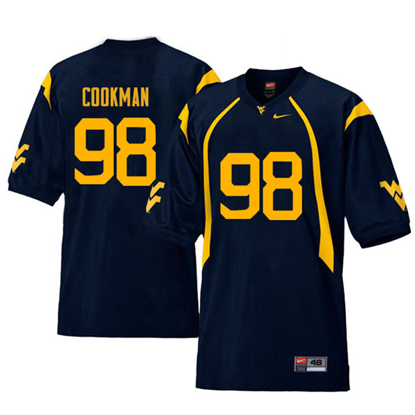 NCAA Men's Sam Cookman West Virginia Mountaineers Navy #98 Nike Stitched Football College Retro Authentic Jersey TB23B53JF